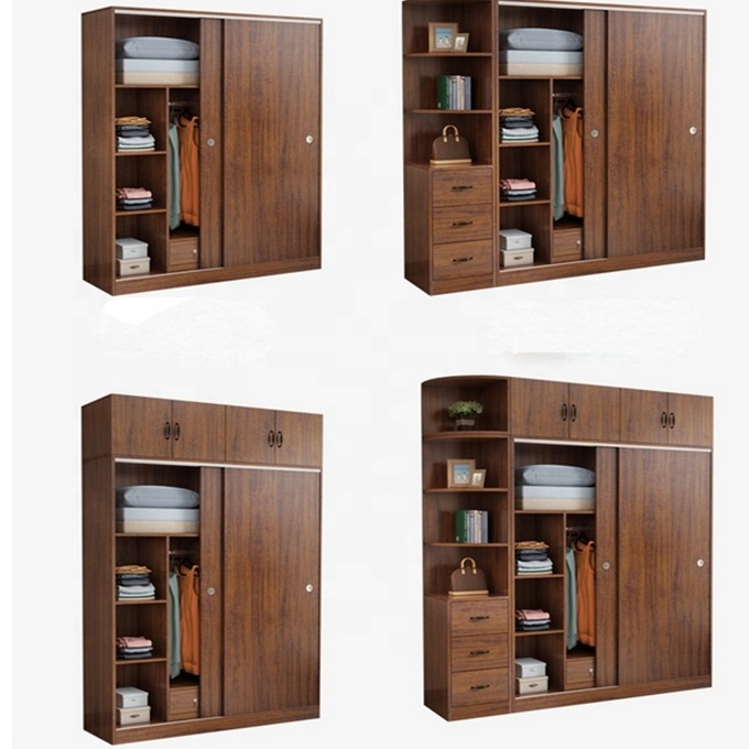 Latest design hot selling  wooden wardrobe closet cabinet with drawers for bedroom