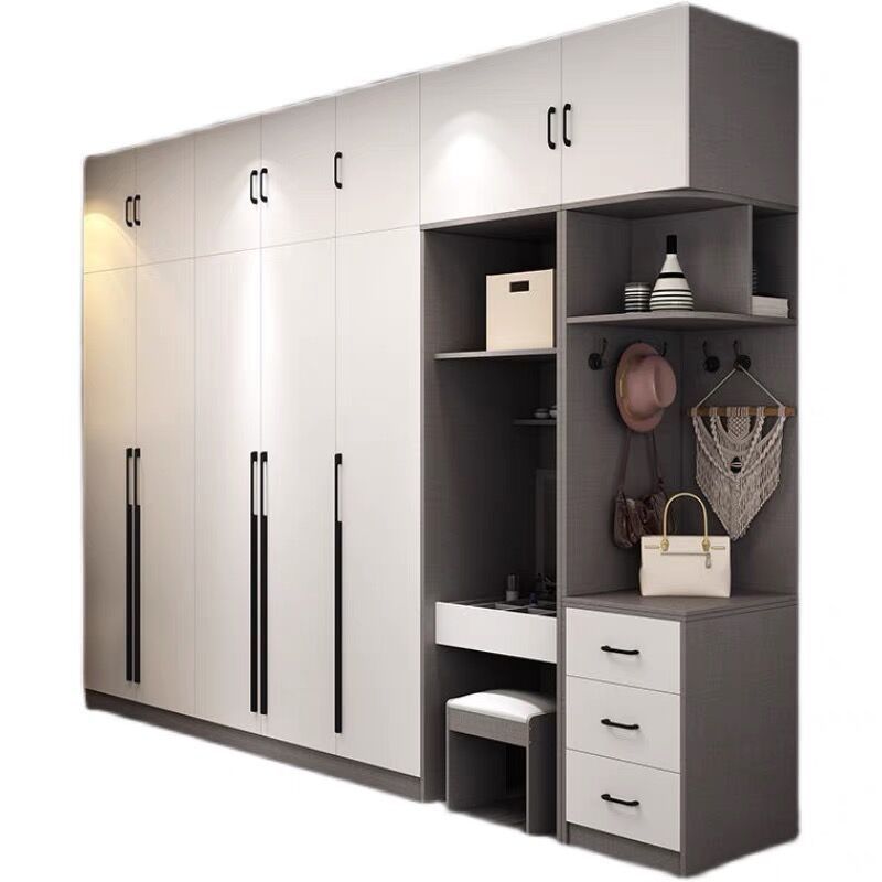 Storage Bedroom Furniture Wardrobe Closet Cloth Clothes White Wood Wooden Style Time Packing Modern Adjustable PCS Board Color