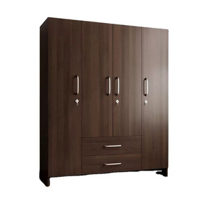 Factory cheap  modern two three four doors wooden particle board  portable wardrobes closet for bedroom furniture from China