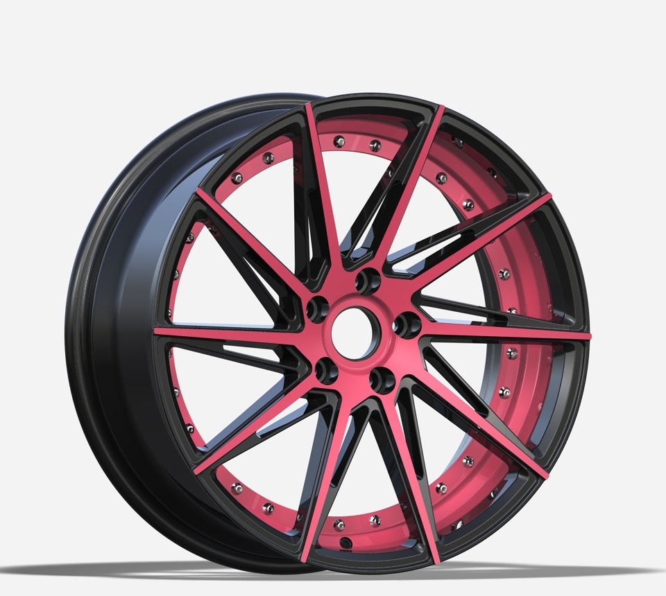 20 inch machine pink spoke aluminium alloy wheel rims