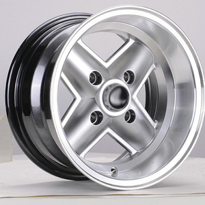 13x7 inch 4x100/114.3 deep dish car alloy wheels with 4 spoke, negative offset wheel rims