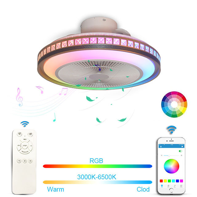 Dimmable Remote Control 3 Color Temperature And 3 Wind Speed LED Ceiling Fan Light