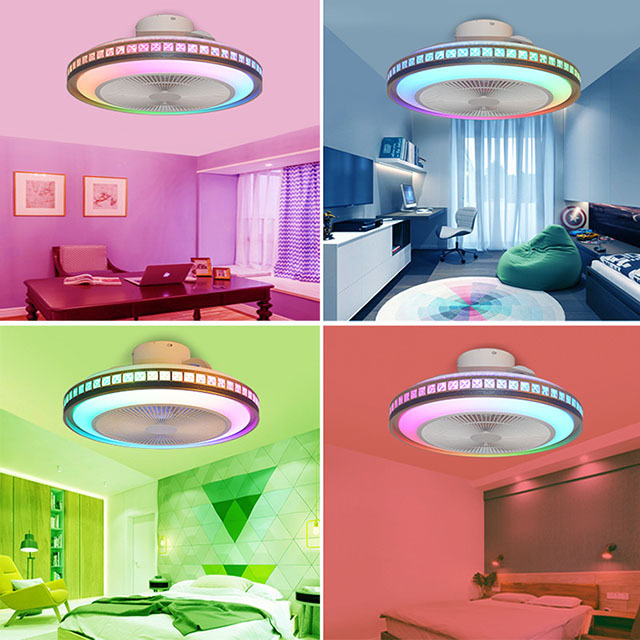 Dimmable Remote Control 3 Color Temperature And 3 Wind Speed LED Ceiling Fan Light