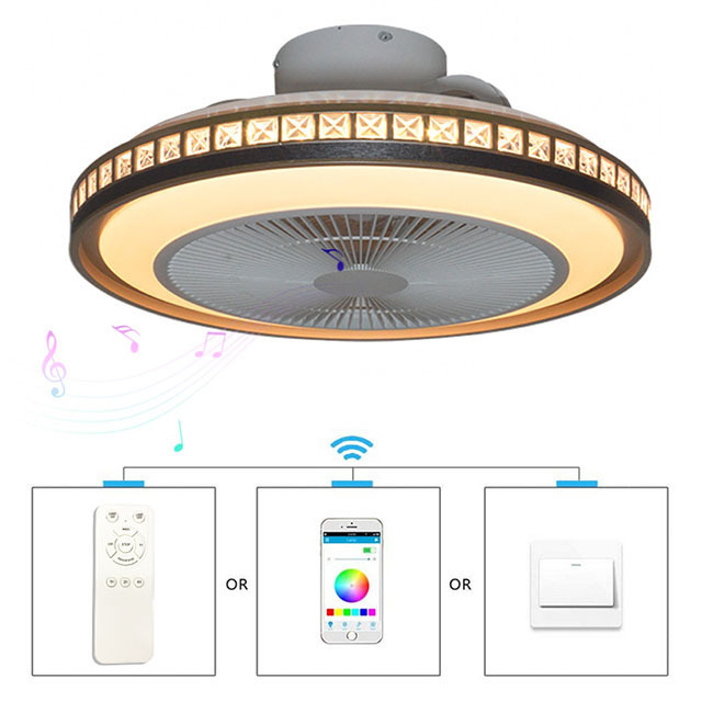 Dimmable Remote Control 3 Color Temperature And 3 Wind Speed LED Ceiling Fan Light