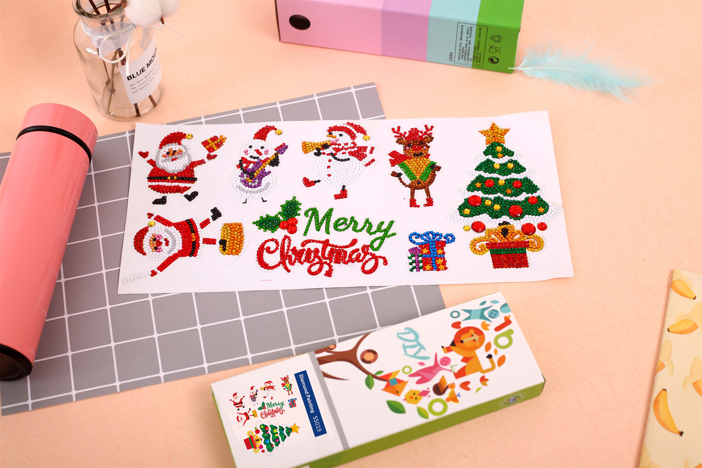 R-SS019/034-036  Custom Wall Stickers Kids Puzzle Toys Christmas Gift 3D Diamond Painting Stickers For Kids