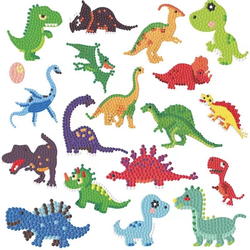 R-SS003-121  Spot Mosaic Cartoon Animal Kids Wall Stickers DIY Diamond Painting Stickers