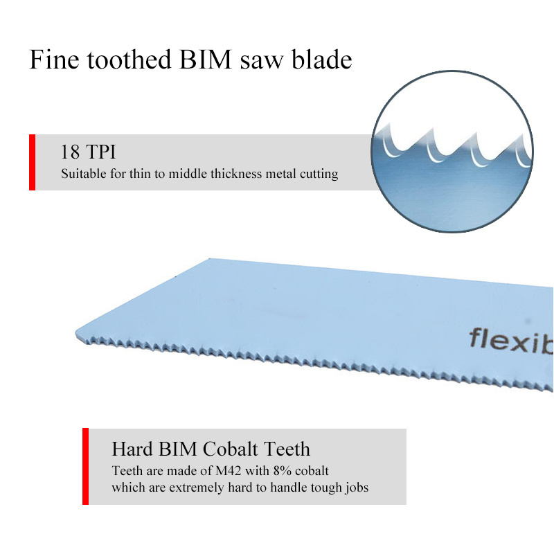 6 Inch Metal Cutting Reciprocating Saw Blade Set Bi-Metal Sawzall Blades for Metal Pipe, Sheet Metal, Rebar 18TPI