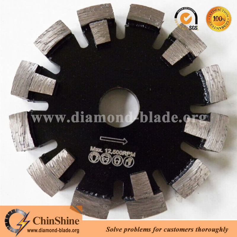 Laser welding diamond dry tuck point saw blades for bricks and concrete grooving