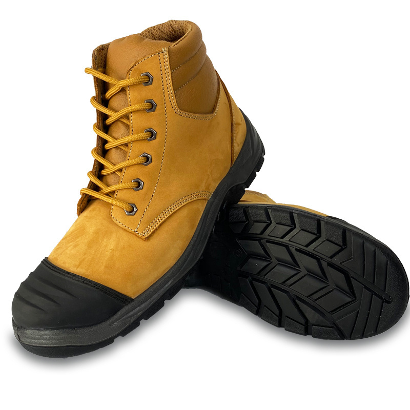 Custom Leather Construction Safety Waterproof Insulated Steel Toe Brunt Work Boots For Men