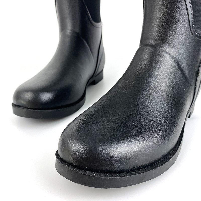 Men's black knee high rain boots neoprene waterproof wellies rubber fishing hunting boots for men