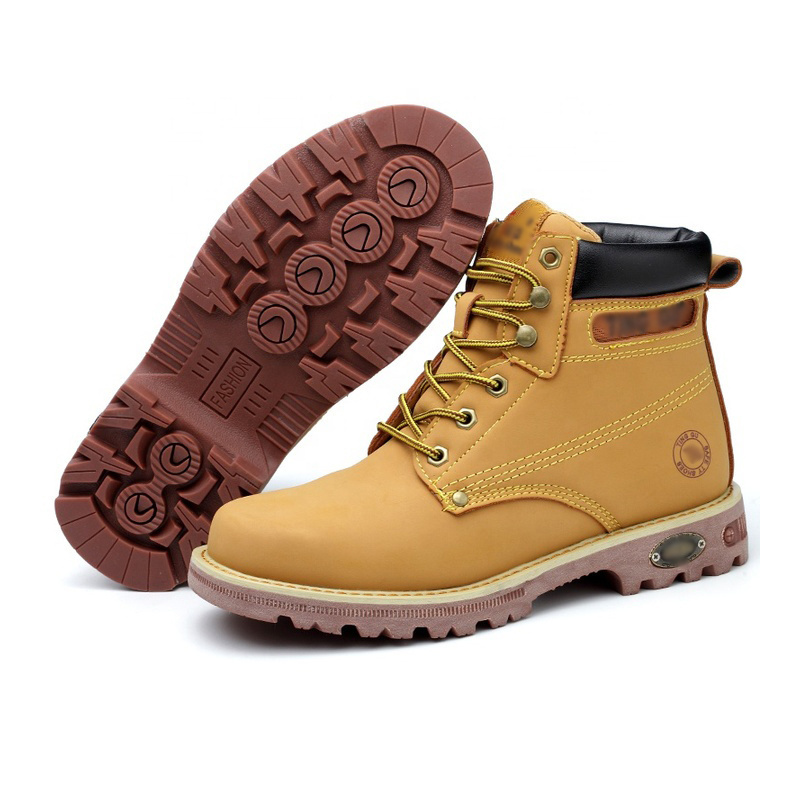 Custom Genuine Leather Men Composite Steel Toe Cap Shoes Construction Safety Work Boots for Men Wholesale