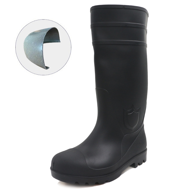 Wholesale Anti Smash PVC Food industry Steel Toe Cap Safety GumBoots Industry Work Safety Rain Boots for Men