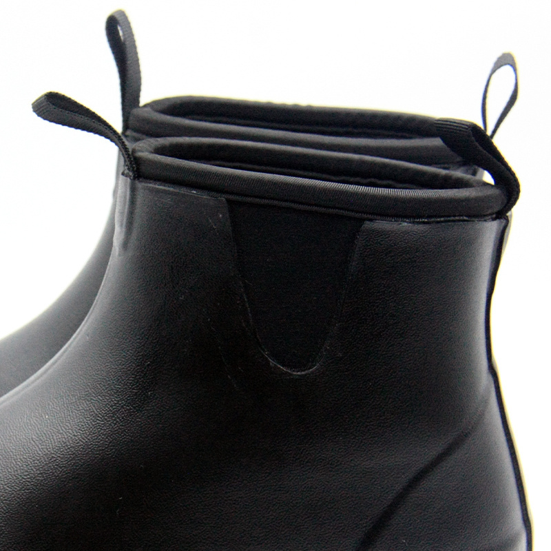 Custom chunky waterproof neoprene lined rubber wellington men ankle rain boots for men women unisex