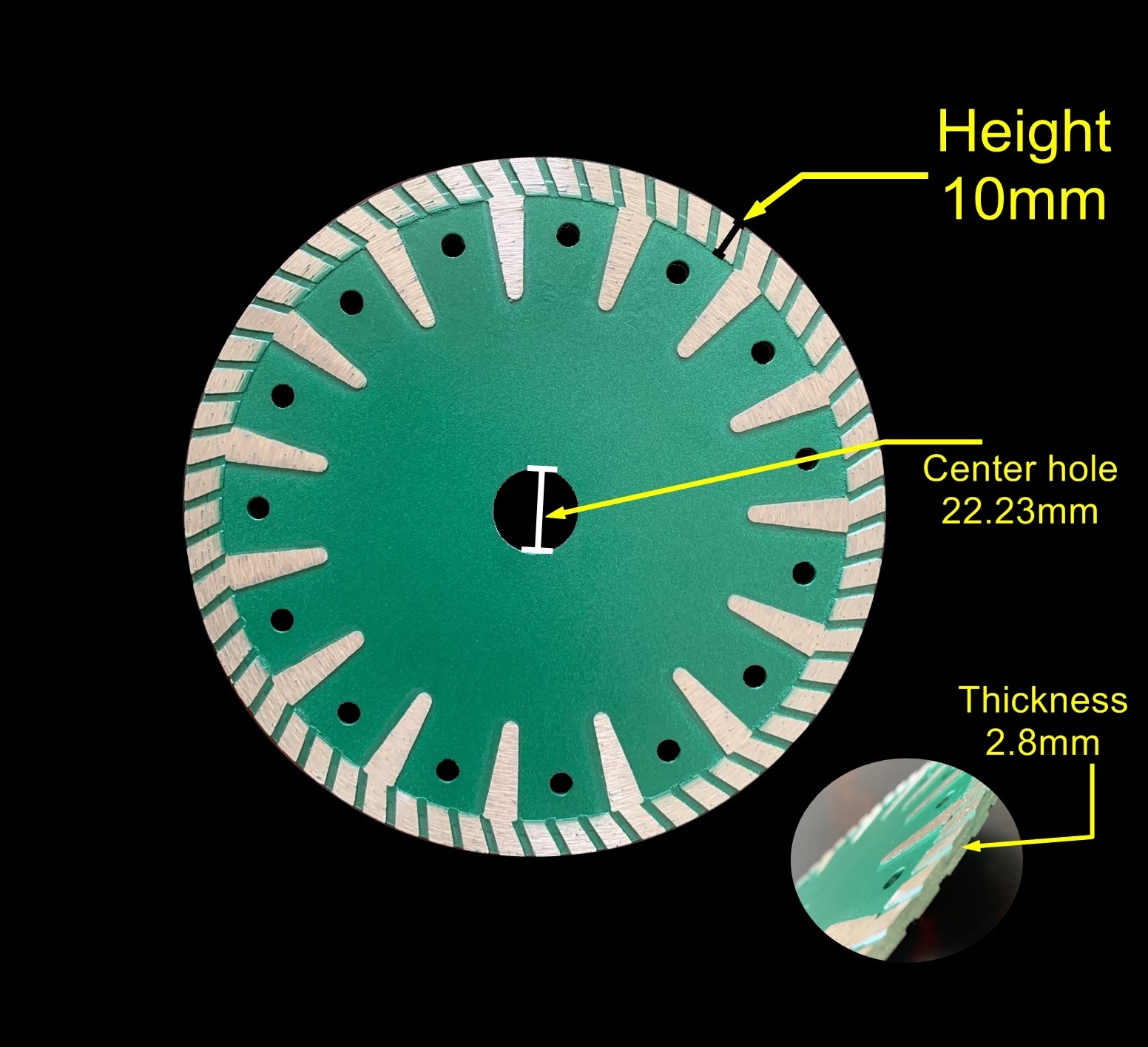 T  shape turbo rim segment granite saw blade 180mm 7inch fast cutting granite without chip