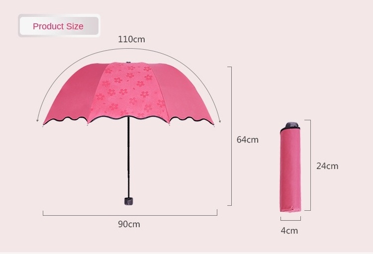 Sun-rain dual-use ] water-blooming sunshade men and women black film UV Sun umbrella three fold