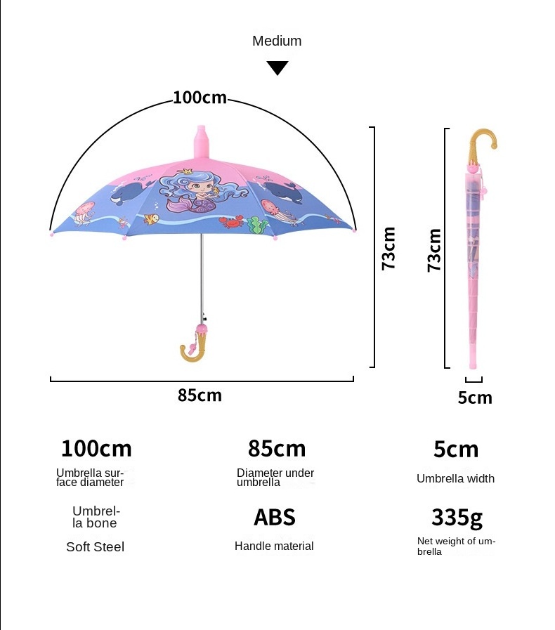 straight umbrella wholesale cartoon kids umbrella automatic waterproof cover kindergarten Sun umbrella