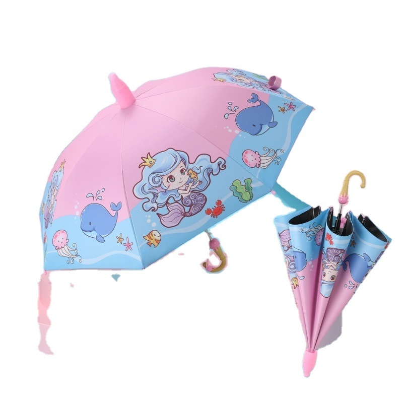 straight umbrella wholesale cartoon kids umbrella automatic waterproof cover kindergarten Sun umbrella