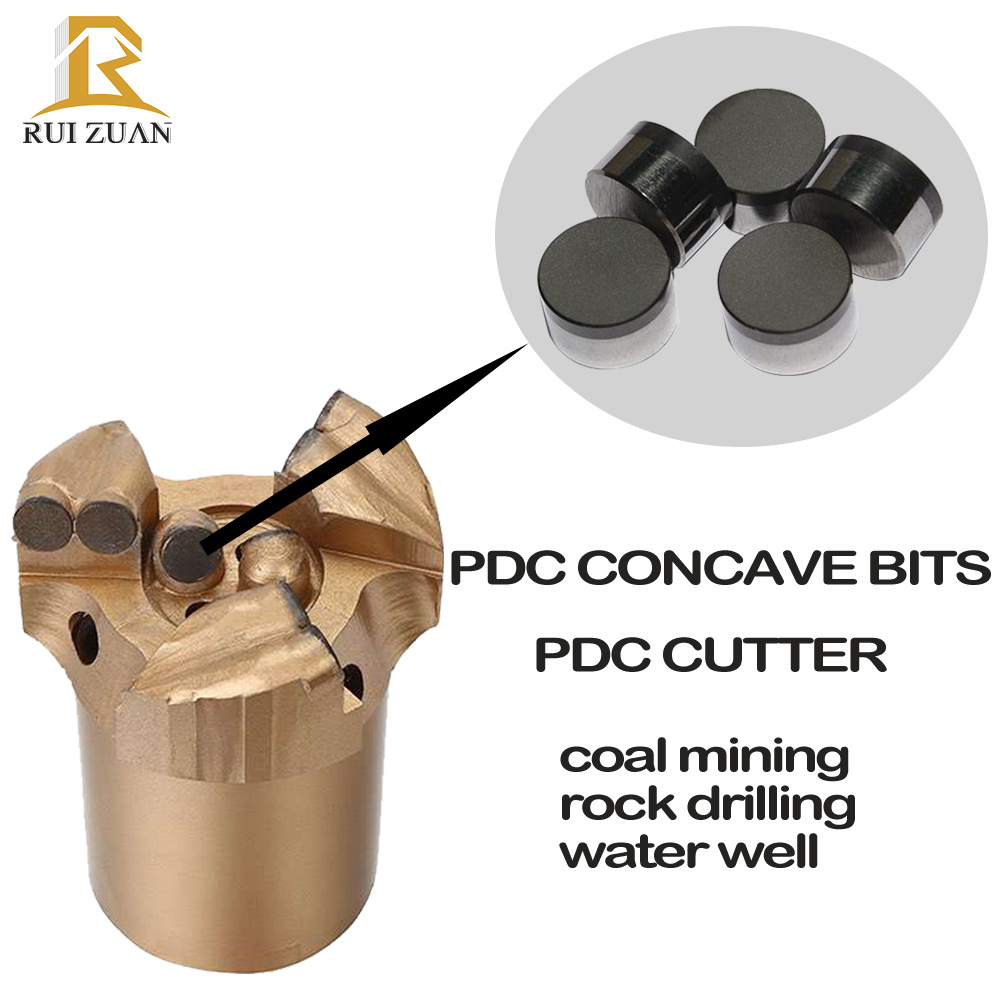 PDC Mining Drill Bits three-wing bit Non coring pdc concave drill bit for mining