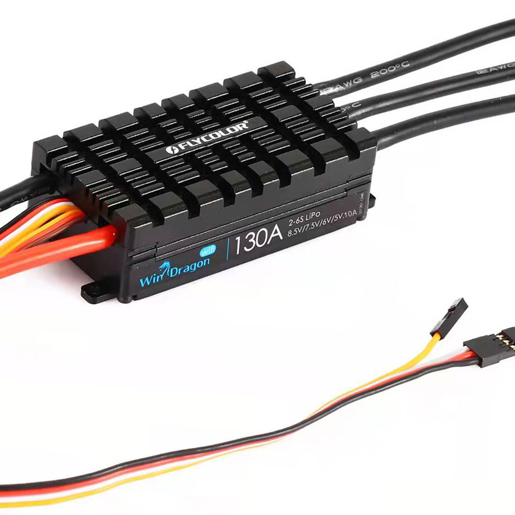 Flycolor 130a brushless motor ESC speed control 10A BEC WiFi app programming is applicable to large fixed wing aircraft UAV