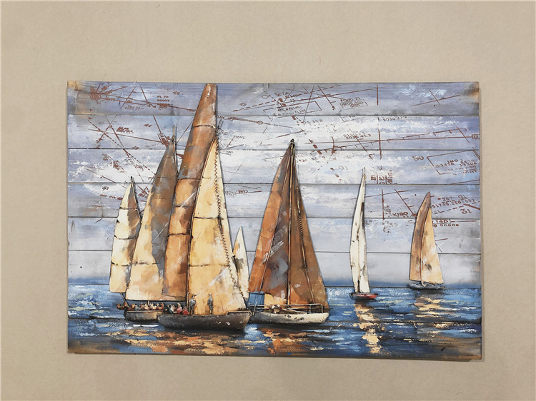 3d Sailboat Decor Painting Funny Wall Art Decor Living Room Restaurant