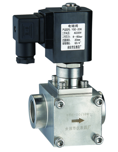 YSE-010 1/4' 3/8' stainless steel IP65 AC230V High pressure low power solenoid valve 300bar