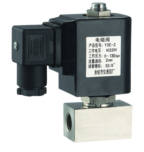 YSE-010 1/4' 3/8' stainless steel IP65 AC230V High pressure low power solenoid valve 300bar