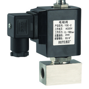 YSE-010 1/4' 3/8' stainless steel IP65 AC230V High pressure low power solenoid valve 300bar