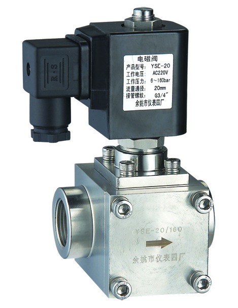 YSE-010 1/4' 3/8' stainless steel IP65 AC230V High pressure low power solenoid valve 300bar