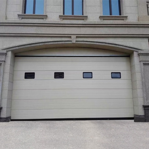 Automatic White line style panels skins electric motor garage door with remote controller