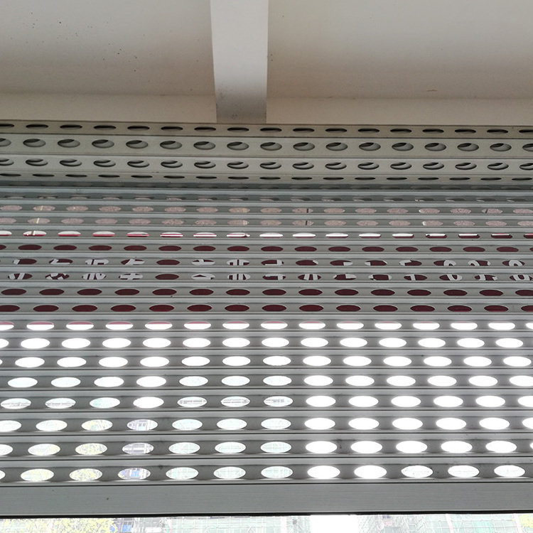 Industrial electric steel roll up perforated grid roller shutter