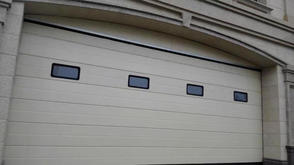 Automatic White line style panels skins electric motor garage door with remote controller