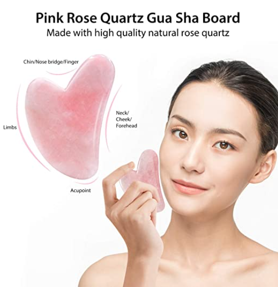 Facial Massage Tool 100% Natural Jade Stone Opal Gua Sha For Anti aging