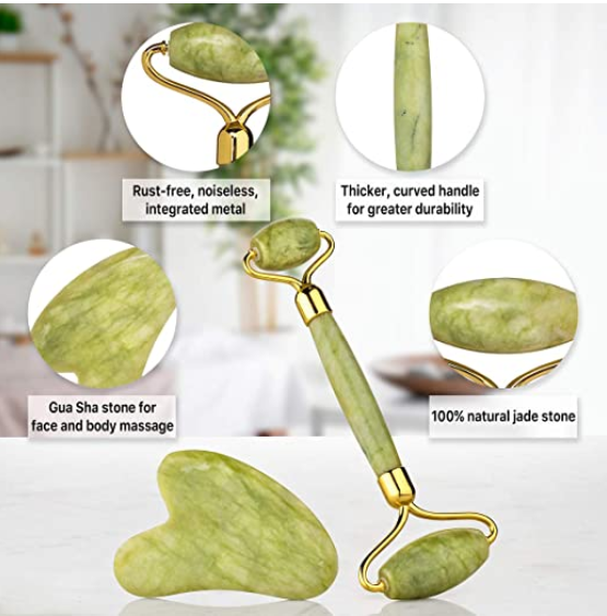 Factory Wholesale Skincare Tools Jade Roller Gua Sha Set 100% Natural Stone Facial Massage For Anti aging Skincare Tools