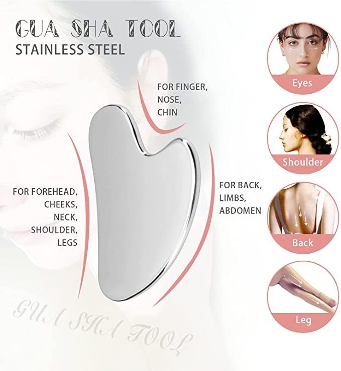 Gua Sha Facial Tools Scraping Massage Tool Stainless Steel SUS304 Smooth SPA Therapy For Face