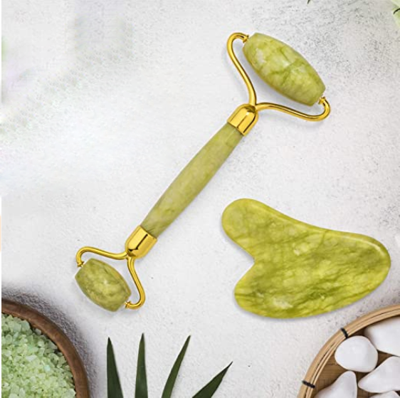 Factory Wholesale Skincare Tools Jade Roller Gua Sha Set 100% Natural Stone Facial Massage For Anti aging Skincare Tools