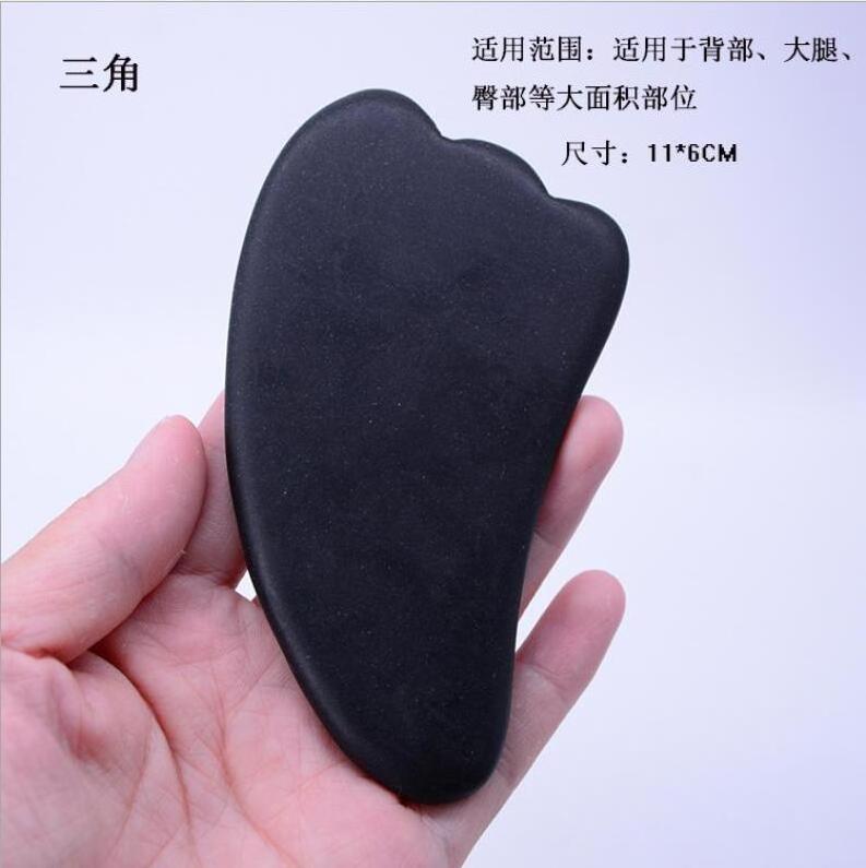 2021 Hot Sale Natural Black Bian Stone Gua Sha Facial Lifting Scraping Massage Tool