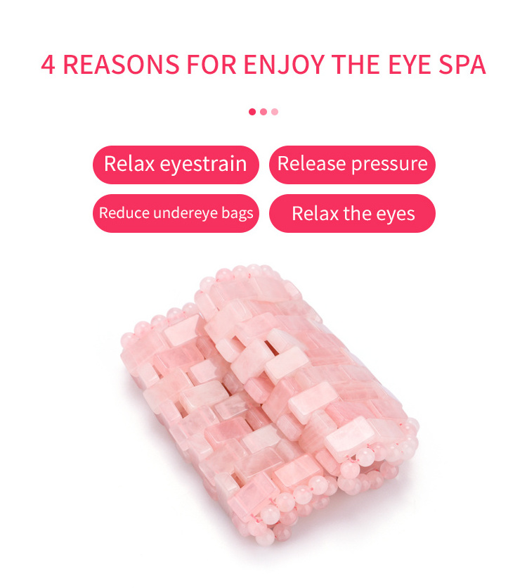 Factory Wholesale Skincare Eye Massage Beauty Tool Natural Stone Rose Quartz Jade Mask