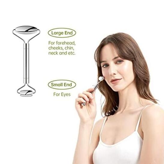 New Arrival Beauty Facial Massage Tools Cooling Stainless Steel Face Roller Gua Sha Scraping