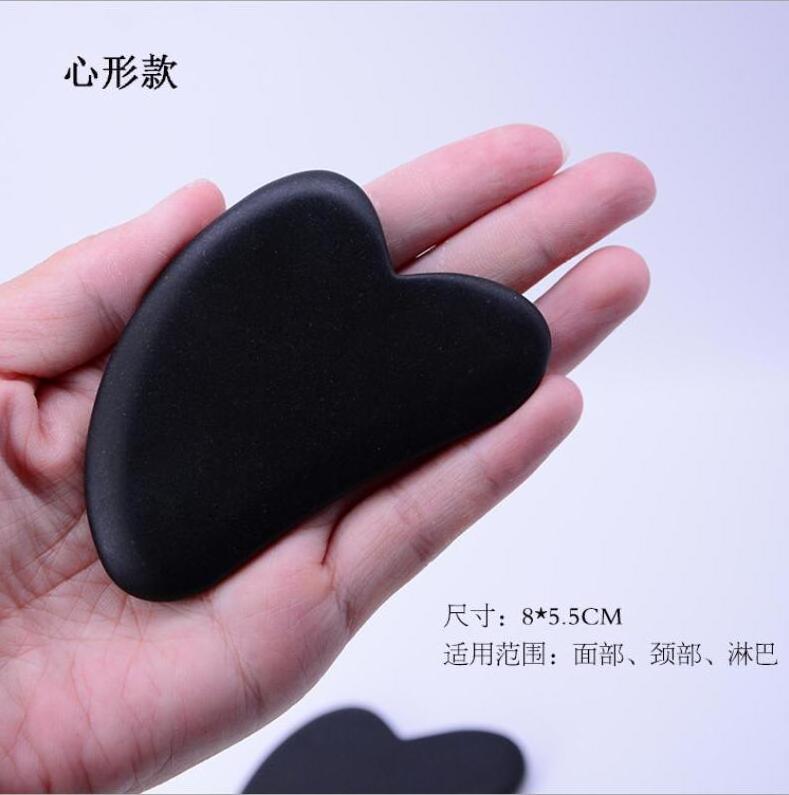 2021 Hot Sale Natural Black Bian Stone Gua Sha Facial Lifting Scraping Massage Tool