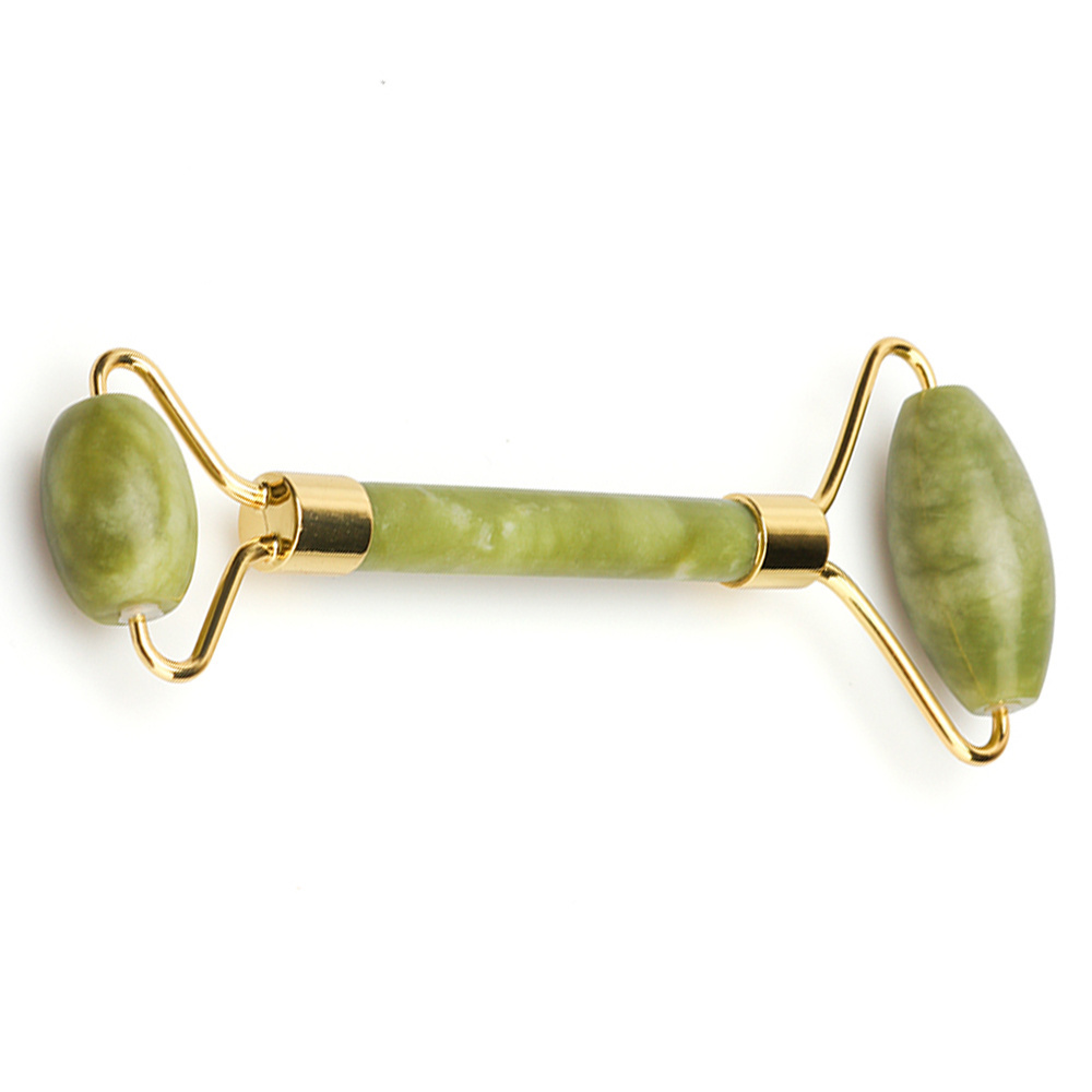 100% Natural Jade Stone Face Roller Facial Massager Authentic Green Quartz Xiuyan Jade Roller