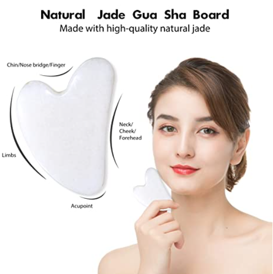 Facial Massage Tool 100% Natural Jade Stone Opal Gua Sha For Anti aging