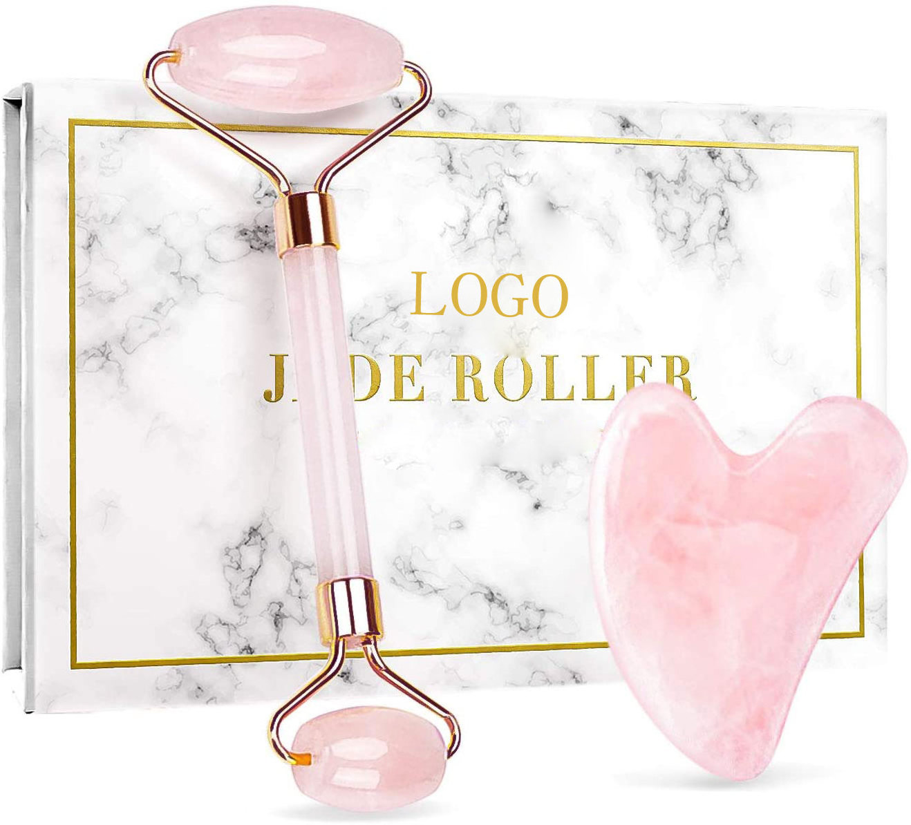 Wholesale Factory Low Price Private Label 100% Real Natural Facial Massage Tool Rose Quartz Jade Roller For Face