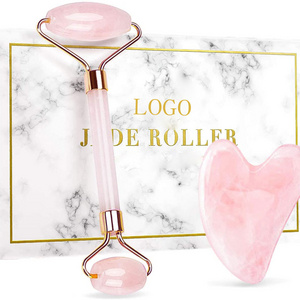 Wholesale Factory Low Price Private Label 100% Real Natural Facial Massage Tool Rose Quartz Jade Roller For Face