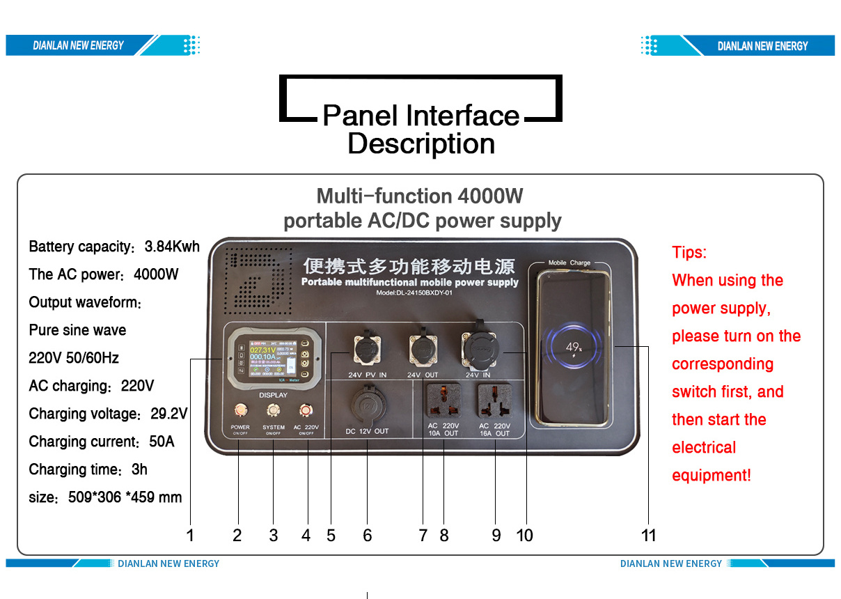 XIAOFU Portable 8KW EV Fast Charger 4kwh ev power bank ac dc charger for electric car