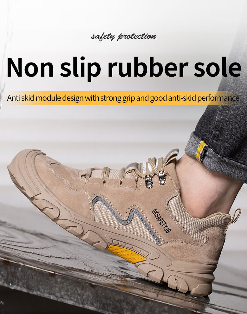 Diansen OEM ODM construction site memory foam mens safety shoes lightweight Anti slip PVC Outsole Safety Shoes