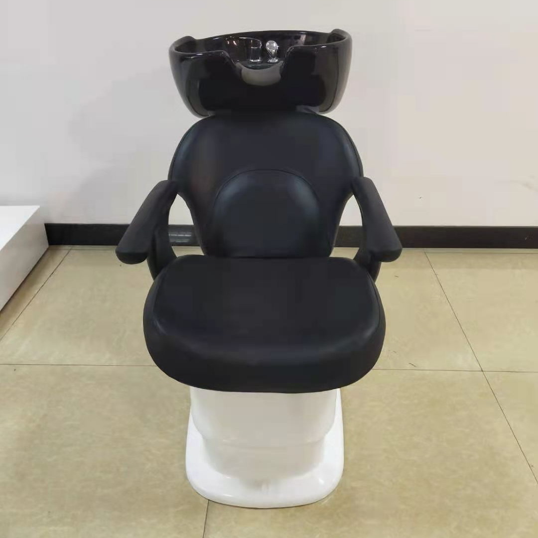 Diant Fully Black plated simple shampoo chair white ceramic wash basin matching faucet shower