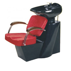 Diant Fully red black plated simple shampoo chair white ceramic wash basin matching faucet shower