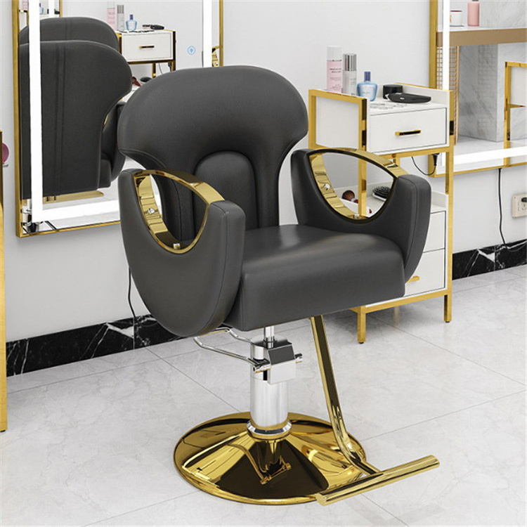 Diant modern hair saloon equipment white red and gold special hairdressing barber chair and station