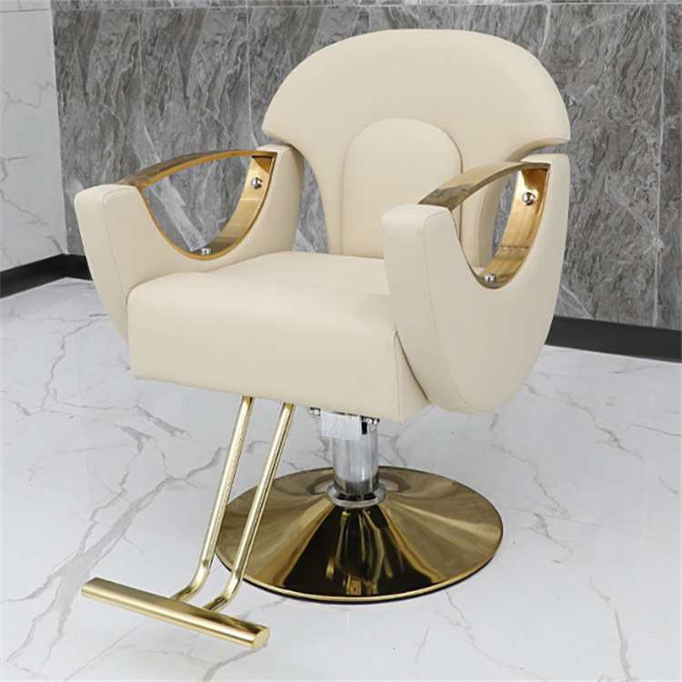 Diant modern hair saloon equipment white red and gold special hairdressing barber chair and station