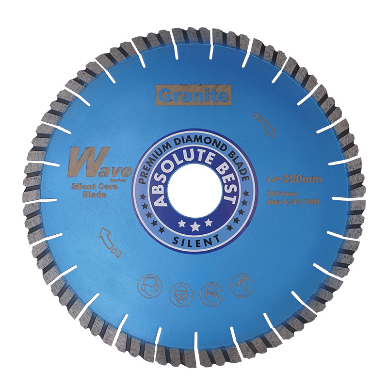 Wave Silent Diamond Granite Blade 20mm Segment Height Bridge Saw Diamond Cutting Blade Granite Tools 14 diamond blade saw